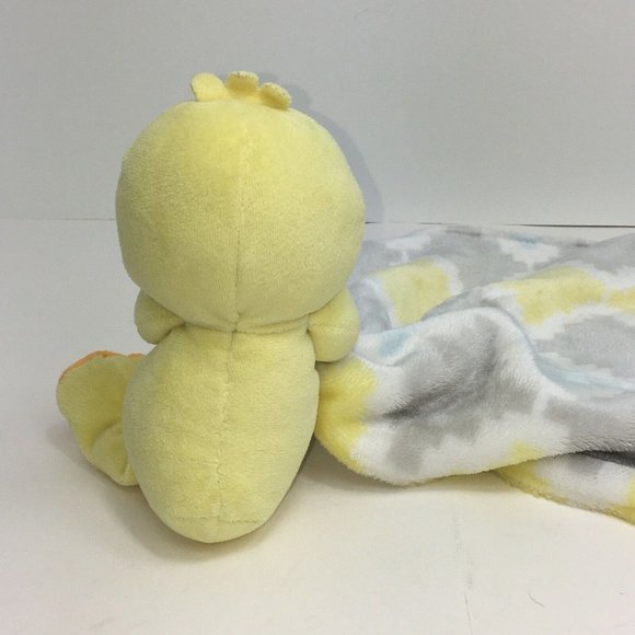 Baby Starters Duck Lovey Security Blanket Satin Rattle Ducky Yellow Gray Blue - Picture 6 of 12